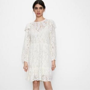 Zara Lace Dress | Color: Beige/White | Size: Medium